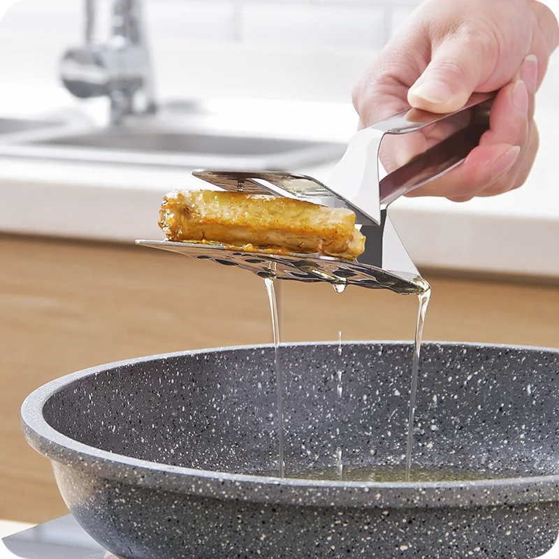 Stainless Steel Double-Sided Cooking Spatula Clamp Tool