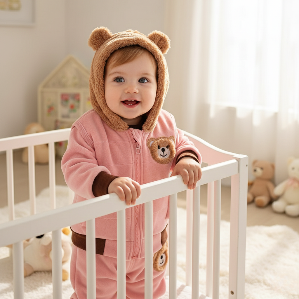 Cotton Baby Winter Outfit Set with Hooded Sweater