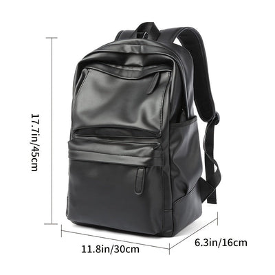 Men's PU Leather Waterproof Travel Backpack