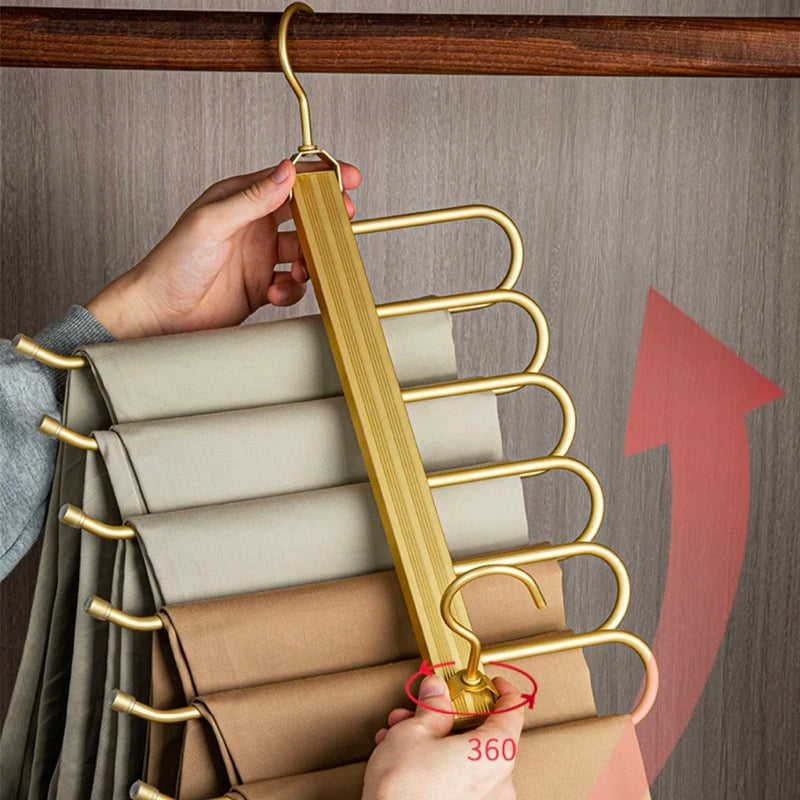 SpaceLuxe Aluminum Pants Hanger – Multi-Layer, Space-Saving Closet Organizer