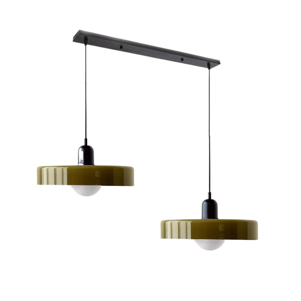 2-Head Bauhaus Glass Pendant Light Adjustable