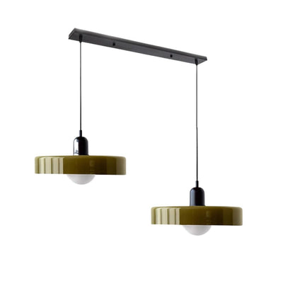 2-Head Bauhaus Glass Pendant Light Adjustable