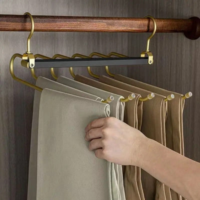SpaceLuxe Aluminum Pants Hanger – Multi-Layer, Space-Saving Closet Organizer