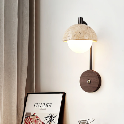 Modern Travertine Glass Wall Lamp – Arco