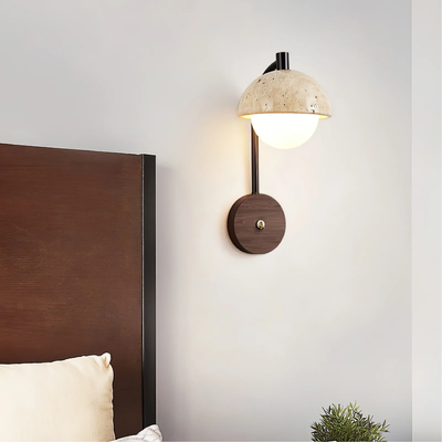Modern Travertine Glass Wall Lamp – Arco