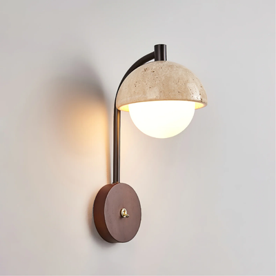Modern Travertine Glass Wall Lamp – Arco