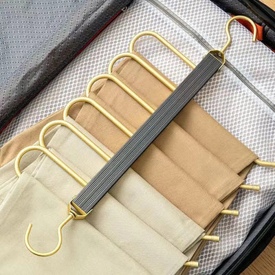 SpaceLuxe Aluminum Pants Hanger – Multi-Layer, Space-Saving Closet Organizer