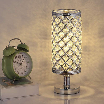 Modern Crystal USB Table Lamp – Gold or Silver