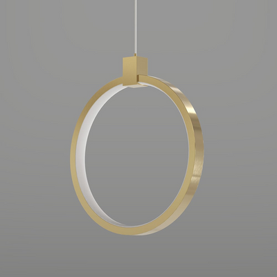 BrassGlow – Double Ring Gold Pendant Lamp (Adjustable Height)