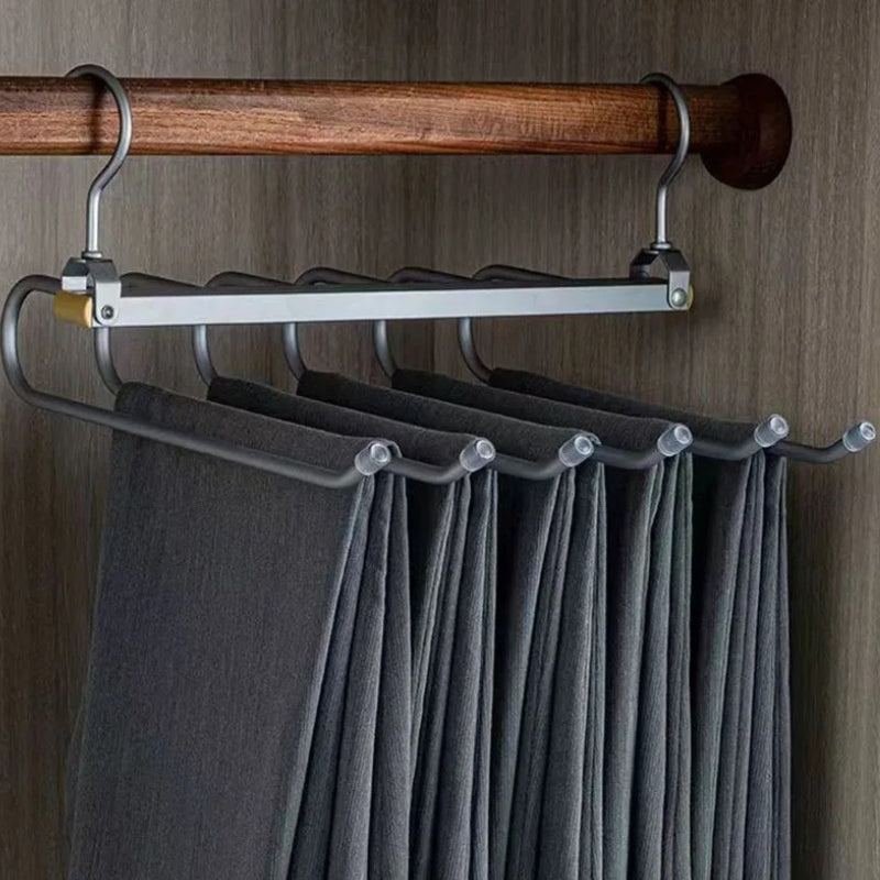 SpaceLuxe Aluminum Pants Hanger – Multi-Layer, Space-Saving Closet Organizer