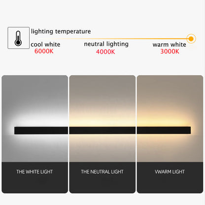 Edge Modern Design LED Wall Lamps Black Metal for Garden and Hall