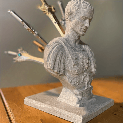 Julius Caesar Desk Pen Holder Vintage History Office Accessory