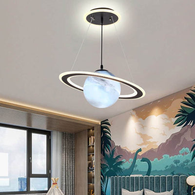 LED Pendant Lamp for Kids Room Planet Design