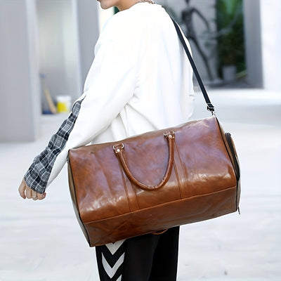 Voyager's Haven Deluxe Leather Retro Travel Bag