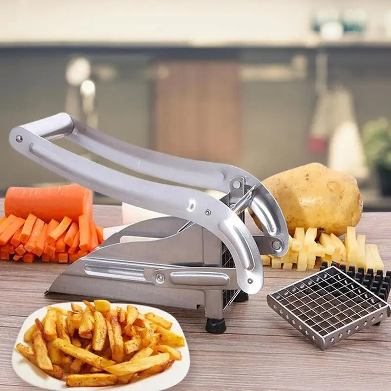 SmartFries Stainless Steel French Fry Cutter – 3 Blade Sizes