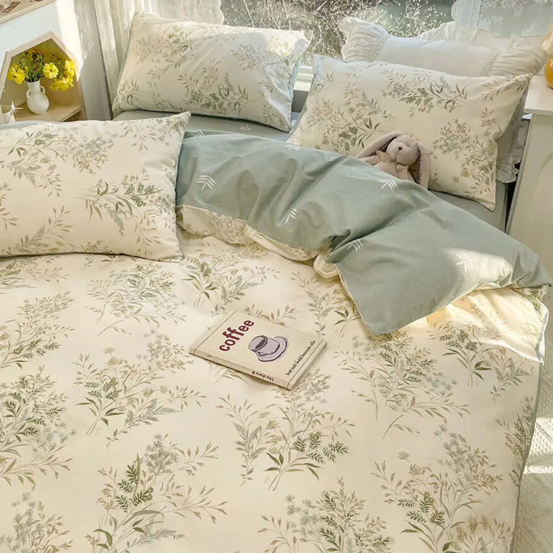 Soft Floral Comforter Cover for Elegant Bedroom Decor
