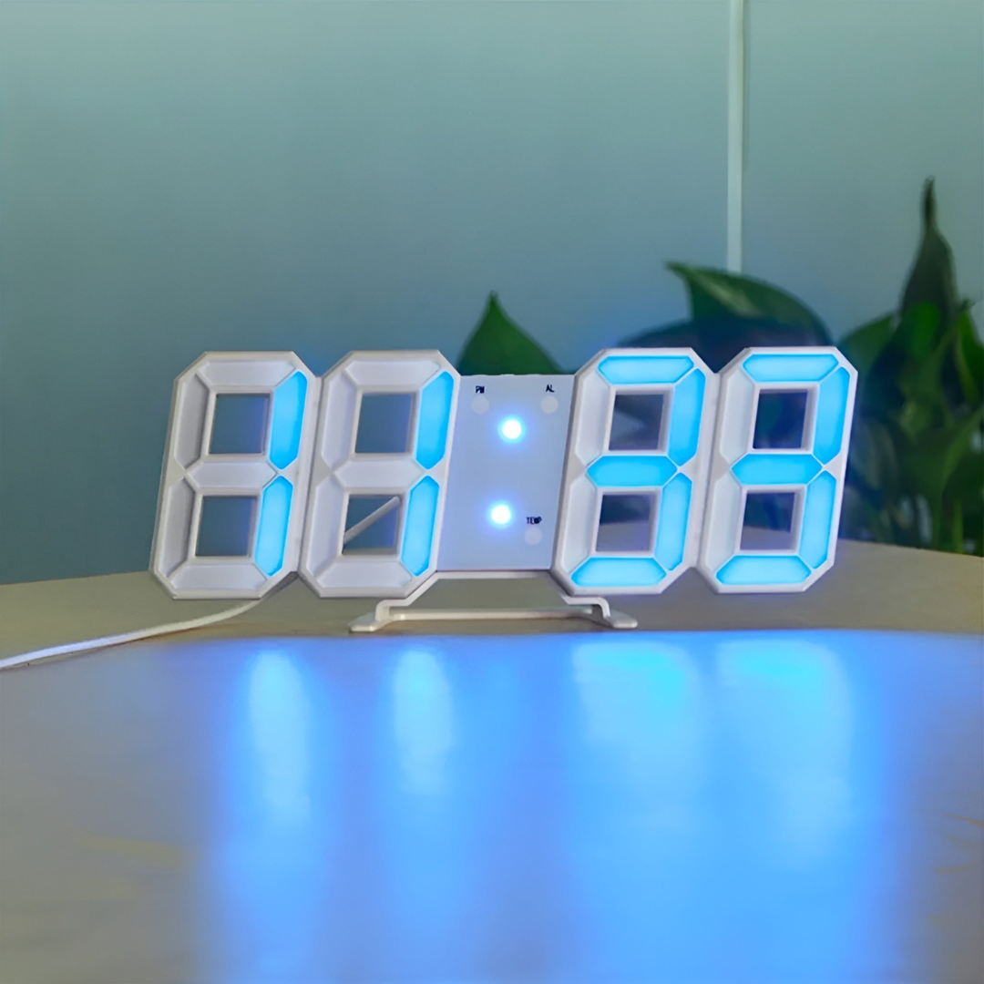 Modern 3D LED Wall Clock – Digital Eye‑Catching Display