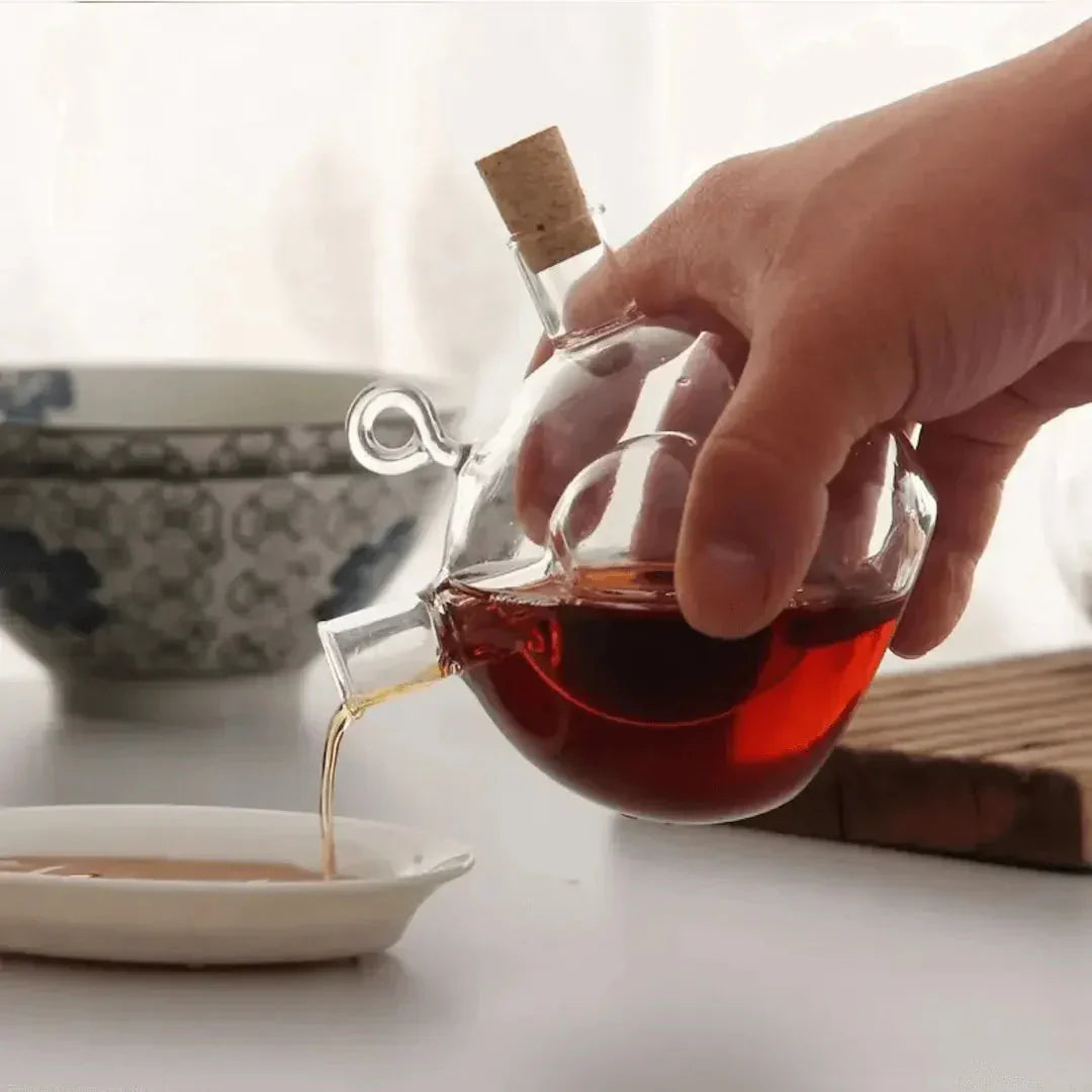 Double Glass Oil & Vinegar Dispenser Bottle