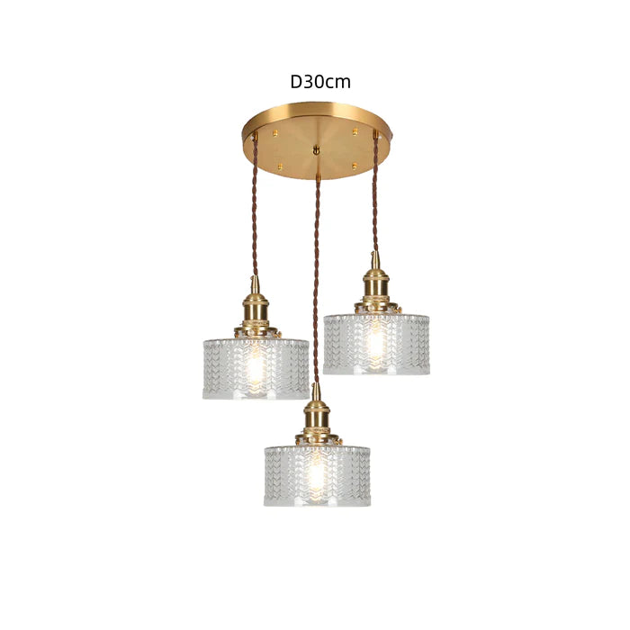 Vintage Glass Crystal Pendant Light E27