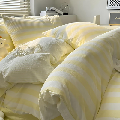 Elenorra Classic Striped Bedding Set 4pcs Duvet Cover Sheet