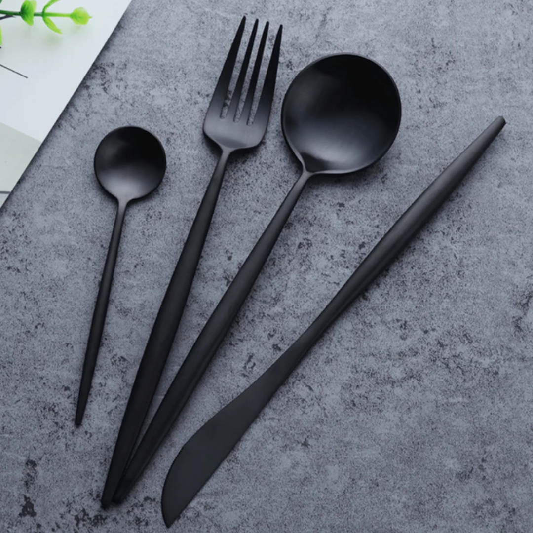 Modern Stainless Steel Cutlery Set – 24 Pieces