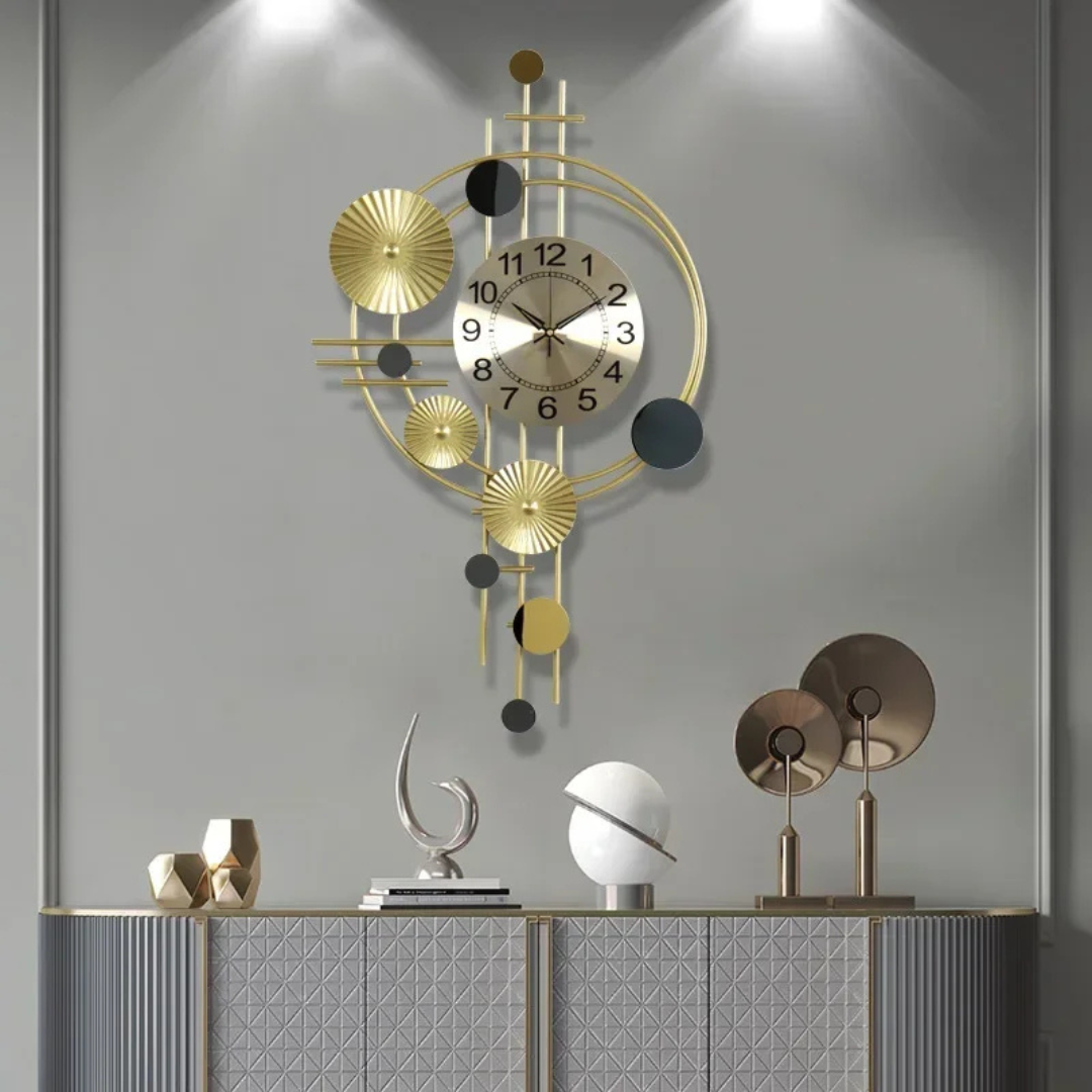 Large Modern Metal Wall Clock for Living Room