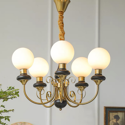 Green Glass Onyx Chandelier Light – 3/5 Heads