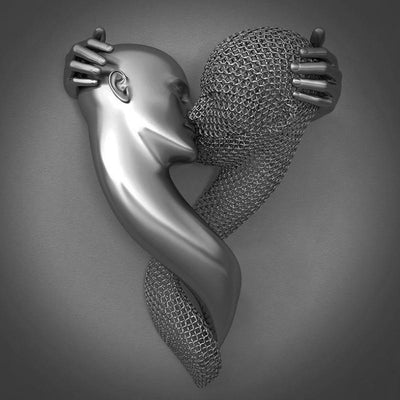 Wall Art Painting with Love Heart and 3D Effect