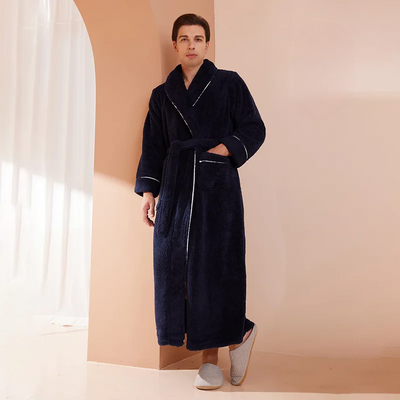 Men’s Flannel Fleece Winter Bathrobe Robe