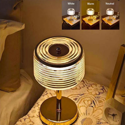 LED Ring Table Lamp with Multi-Layer Shade