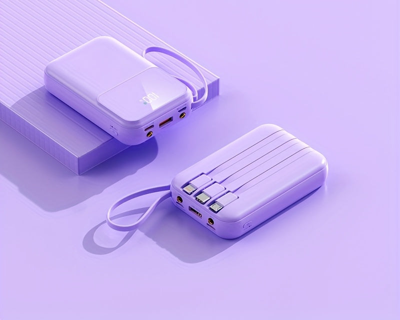 10000mAh Portable Power Bank with Cables