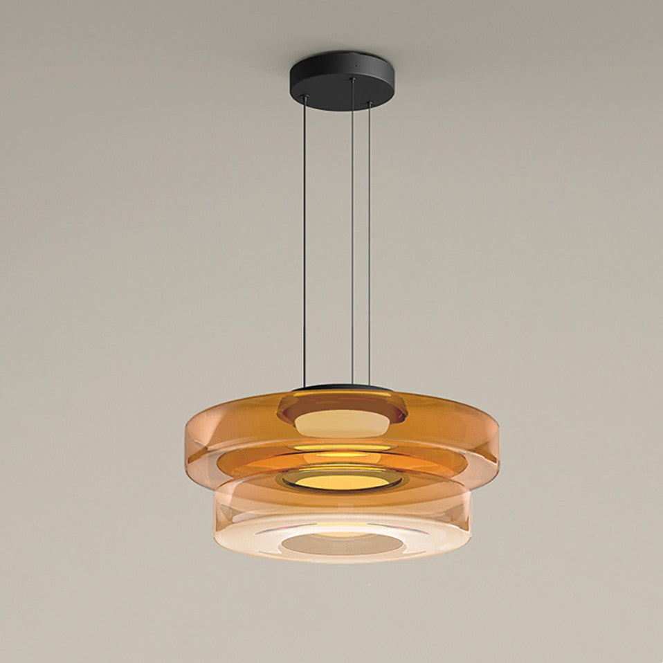Bauhaus Glass Pendant Light with Warm LED Bulb