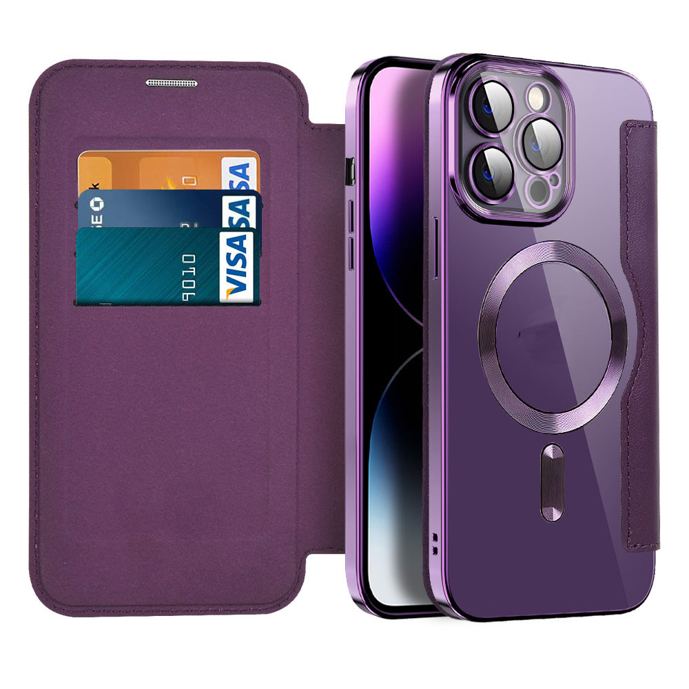 Magnetic Leather Flip Case iPhone 11–14 Series