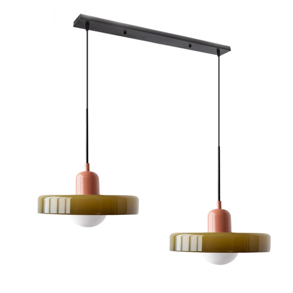 2-Head Bauhaus Glass Pendant Light Adjustable