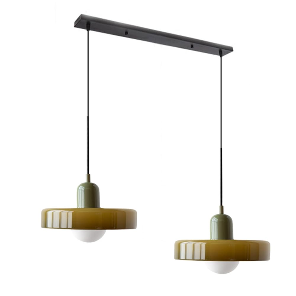 2-Head Bauhaus Glass Pendant Light Adjustable