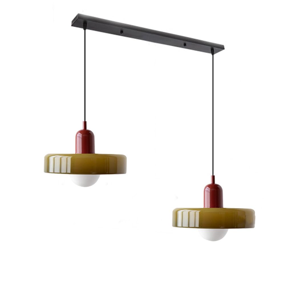 2-Head Bauhaus Glass Pendant Light Adjustable