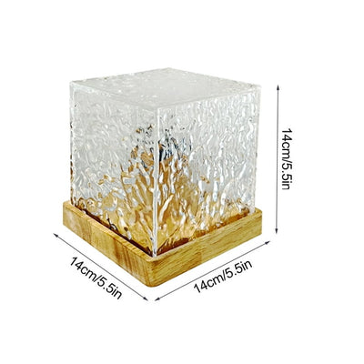 Nordic Glass Cube Lamp with Ambient Light