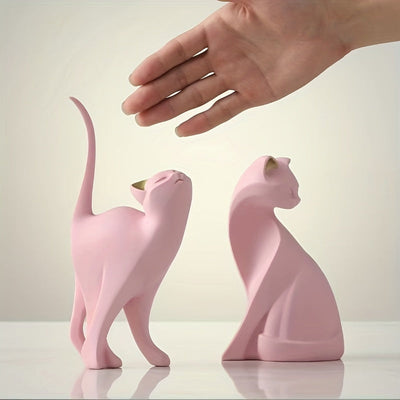 Modern Resin Cat Figurine – Nordic Style Decor