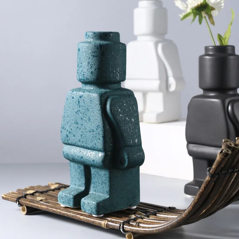 Colorful Lego-Inspired Body Vase in Resin