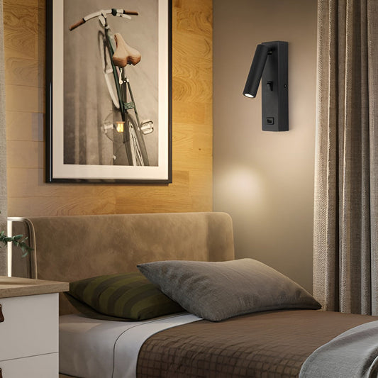 ArtiLight - Rectangular Adjustable LED Modern Wall Lamp with Switch and USB Charging Port