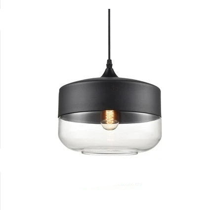Hand-Blown Glass & Wood Pendant Light Adjustable