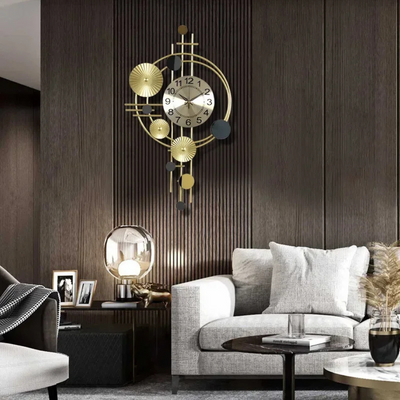 Large Modern Metal Wall Clock for Living Room