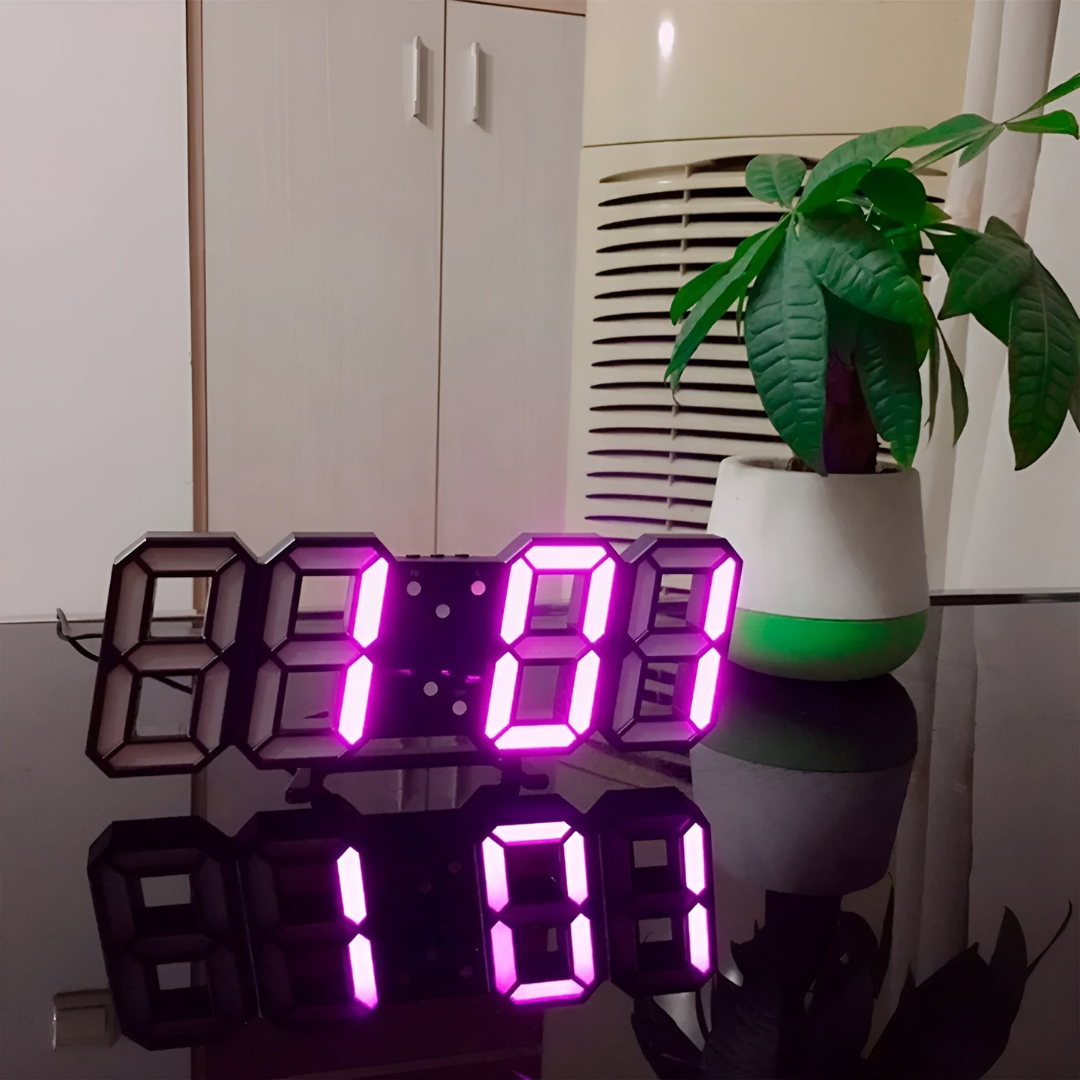 Modern 3D LED Wall Clock – Digital Eye‑Catching Display
