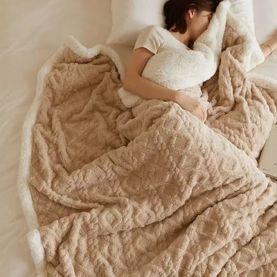 Thick Lambswool Fleece Winter Blanket Soft Warm Throw