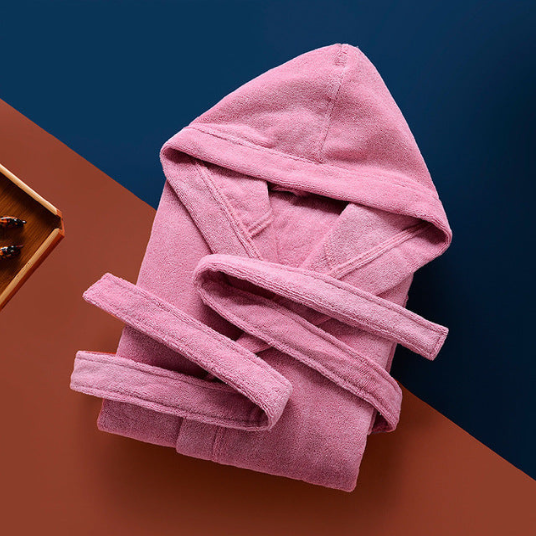 Men’s Hooded Bathrobe with Belt and Pockets