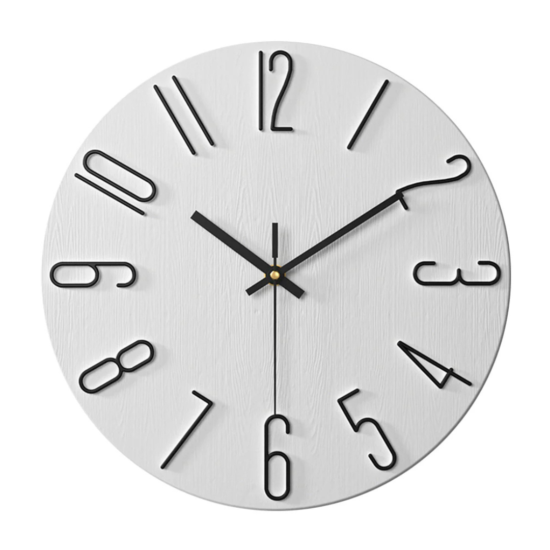 Modern Black Wall Clock | 30 cm Silent Minimalist Design