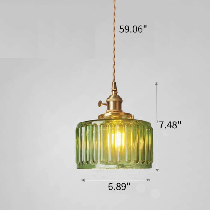 Vintage Glass Crystal Pendant Light E27