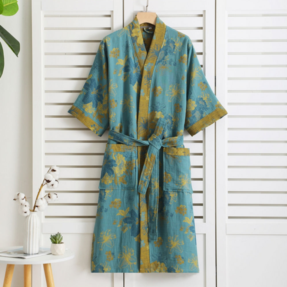 Soft Printed Cotton Bathrobe for Women