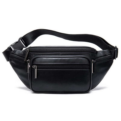 Leather Shoulder Crossbody Bag with Multiple Compartments for Men