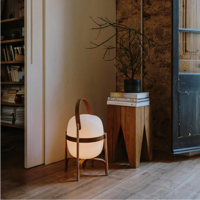 Vintage Glass Lantern Table Lamp – Dimmable